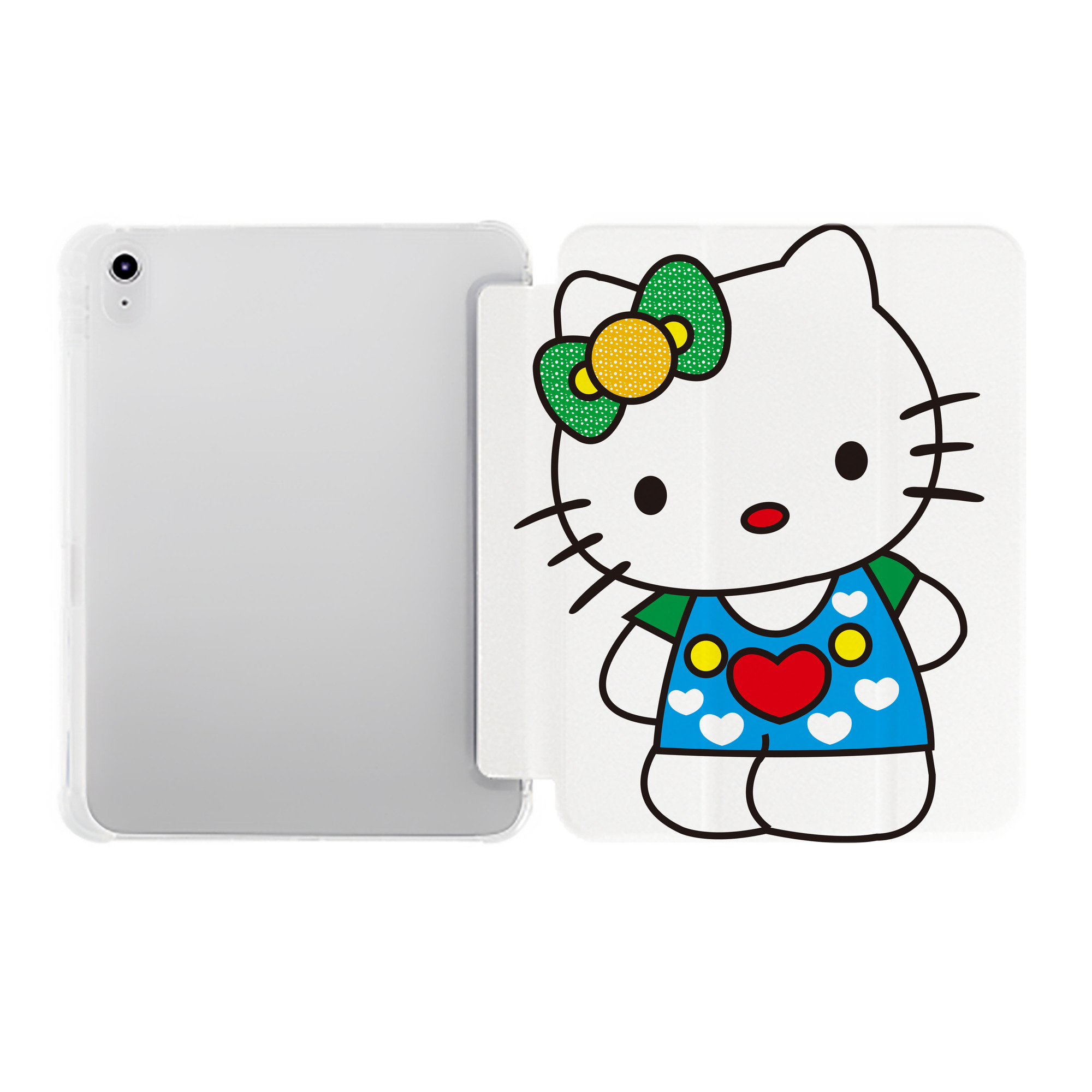 （画像用） Hello Kitty ハローキティ IPad ケース ペン収納付き 三つ折りスタンド PUレザー×シリコン 対応機種9.5/10.5/10.9インチ